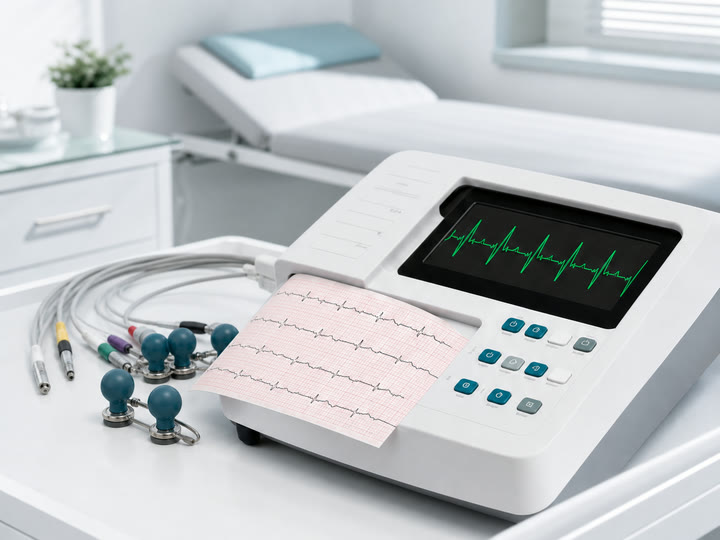 Equipo moderno para realizar electrocardiogramas
